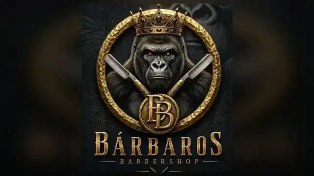 Bárbaros Barbershop: Logo e identidade