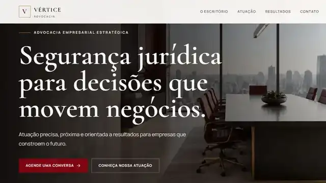 Vértice Advocacia: Site institucional